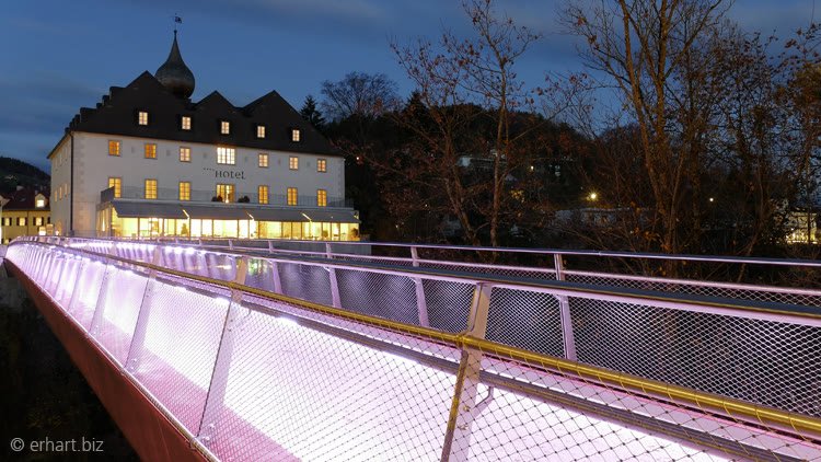 Schlosssteg 2.0, Waidhofen an der Ybbs, bei Nacht